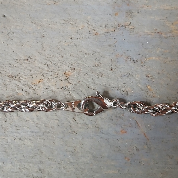 White Gold 14KGP Thick Rope Chain Necklace 22" - Picture 8 of 10